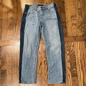 Banana republic light wash jeans with vertical stripe on the side